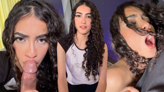 Pretty 18-year-older Hispanic nervously records her first sextape for her profile.
