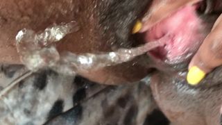 Cumming, Fingering & Peeing all over Myself. EXTREME CLOSE UP