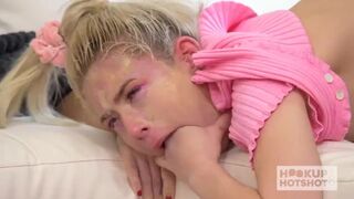 Skinny Blonde Jessie Saint Gets Fucked into a Mess on the Floor