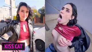 Spunk on me like a Pornstar - Public Agent PickUp Student on the Street and Banged / Kiss Cat