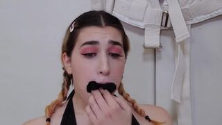 Extreme behind eating, foot worship, boot licking, and underwear licking (Lexi Grey)