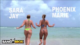 BANGBROS - PAWG Pornstars Sara Jay and Phoenix Marie get their Humongous Asses Slammed