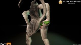 Furry Skank Cucumber Masturbate Animation 60FPS 4K