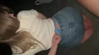BAD LIL WHITE CHICK ORGASMS WITH DONG IN HER REAR-END