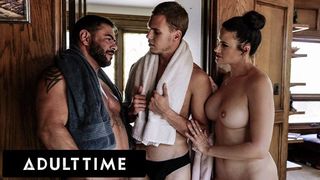 ADULT TIME - Bisexual Lovers Seduces Bi-curious Twink Into His First Threesome
