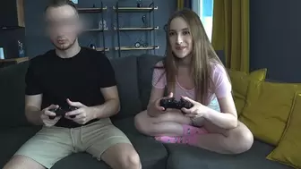 A Game Of Console With A Stepsister Turned Into A Hard Fuck Of Her Narrow Cunt - Anny Walker