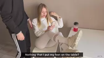 Insolent Gf Threw Her Legs On The Table And Was Slammed For It.