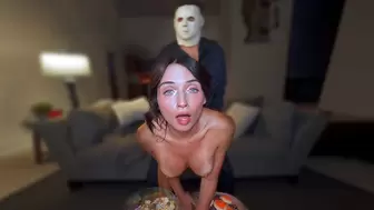 Step Bro is Back from Halloween Party to give Step Sis a Scary Massive Meat