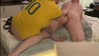 Brazilian Ex-Wife Fisting her Man while he is gaming