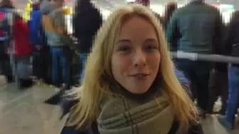 Public quickie in the hockey stadium! Fan fuck during the game after the 2nd break!