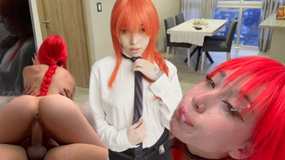 Makima wants to be dominated. Makes him sperm two times - (Cosplay, Sloppy oral sex, Cowgirl) - Mewslut