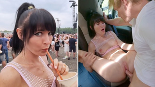 Festival Lady Poked Hard in Campervan!!! Double SPERM to Humongous Squirting Cunt