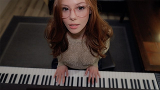 Music is fun when a student has no panties | piano lessons | SEX with Teacher | jizz on face