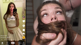 WE FOUND HER ON TIKTOK - College Beauty WRECKED By 2 Enormous Schlongs - Princess Alice