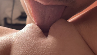 SNATCH EATING CLOSE UP! My BF makes me cumming with his fast tongue. 4K, POINT OF VIEW